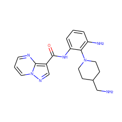 NCC1CCN(c2c(N)cccc2NC(=O)c2cnn3cccnc23)CC1 ZINC000113652798