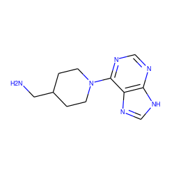 NCC1CCN(c2ncnc3[nH]cnc23)CC1 ZINC000016052625