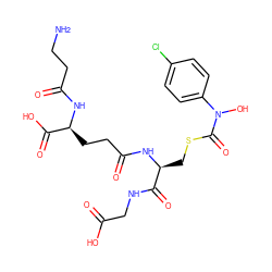 NCCC(=O)N[C@@H](CCC(=O)N[C@@H](CSC(=O)N(O)c1ccc(Cl)cc1)C(=O)NCC(=O)O)C(=O)O ZINC000473155041