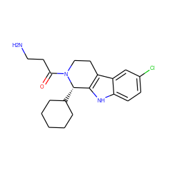 NCCC(=O)N1CCc2c([nH]c3ccc(Cl)cc23)[C@@H]1C1CCCCC1 ZINC000045337224