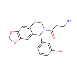 NCCC(=O)N1CCc2cc3c(cc2[C@H]1c1cccc(O)c1)OCO3 ZINC000095603206