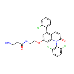 NCCC(=O)NCCOc1cc(-c2ccccc2Cl)c2ccc(=O)n(-c3c(Cl)cccc3Cl)c2c1 ZINC000029125345