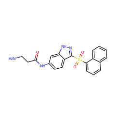 NCCC(=O)Nc1ccc2c(S(=O)(=O)c3cccc4ccccc34)n[nH]c2c1 ZINC000066167120