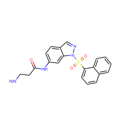 NCCC(=O)Nc1ccc2cnn(S(=O)(=O)c3cccc4ccccc34)c2c1 ZINC000040410741