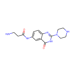 NCCC(=O)Nc1ccc2nc(N3CCNCC3)[nH]c(=O)c2c1 ZINC000473123818