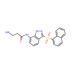 NCCC(=O)Nc1cccc2c(S(=O)(=O)c3cccc4ccccc34)n[nH]c12 ZINC000066112729