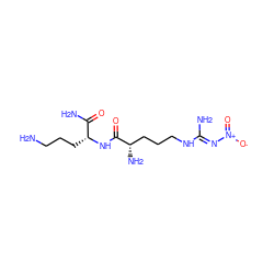 NCCC[C@@H](NC(=O)[C@@H](N)CCCN/C(N)=N/[N+](=O)[O-])C(N)=O ZINC000013799773