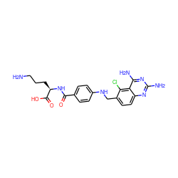 NCCC[C@@H](NC(=O)c1ccc(NCc2ccc3nc(N)nc(N)c3c2Cl)cc1)C(=O)O ZINC000029337132