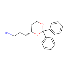 NCCC[C@@H]1CCOC(c2ccccc2)(c2ccccc2)O1 ZINC000071295439