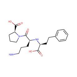 NCCC[C@H](N[C@@H](CCc1ccccc1)C(=O)O)C(=O)N1CCC[C@H]1C(=O)O ZINC000013599922