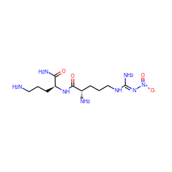 NCCC[C@H](NC(=O)[C@@H](N)CCCN/C(N)=N/[N+](=O)[O-])C(N)=O ZINC000013531432