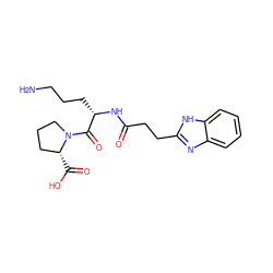 NCCC[C@H](NC(=O)CCc1nc2ccccc2[nH]1)C(=O)N1CCC[C@H]1C(=O)O ZINC000036222745