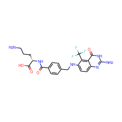 NCCC[C@H](NC(=O)c1ccc(CNc2ccc3nc(N)[nH]c(=O)c3c2C(F)(F)F)cc1)C(=O)O ZINC000013728864