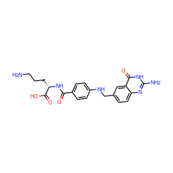 NCCC[C@H](NC(=O)c1ccc(NCc2ccc3nc(N)[nH]c(=O)c3c2)cc1)C(=O)O ZINC000013536239