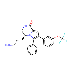 NCCC[C@H]1CNC(=O)c2cc(-c3cccc(OC(F)(F)F)c3)c(-c3ccccc3)n21 ZINC000207220675