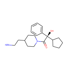 NCCC1CCN(C(=O)[C@](O)(c2ccccc2)C2CCCC2)CC1 ZINC000013534323