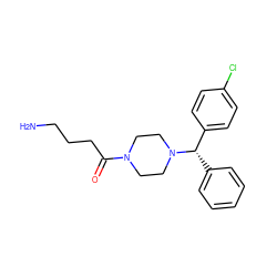 NCCCC(=O)N1CCN([C@@H](c2ccccc2)c2ccc(Cl)cc2)CC1 ZINC000058590473