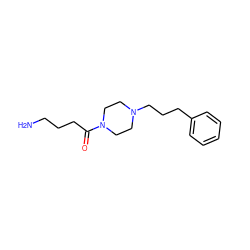 NCCCC(=O)N1CCN(CCCc2ccccc2)CC1 ZINC000013782180