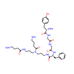 NCCCC(=O)NCCCN(CCCNC(=O)[C@H](Cc1ccccc1)NC(=O)CNC(=O)CNC(=O)[C@@H](N)Cc1ccc(O)cc1)C(=O)CCCN ZINC000026716365