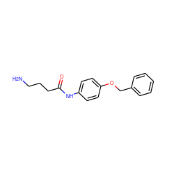 NCCCC(=O)Nc1ccc(OCc2ccccc2)cc1 ZINC000011755412