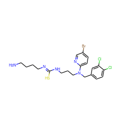 NCCCC/N=C(\S)NCCCN(Cc1ccc(Cl)c(Cl)c1)c1ccc(Br)cn1 ZINC000027549034