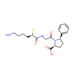 NCCCC[C@@H](S)C(=O)NCC(=O)N1[C@H](C(=O)O)CC[C@@H]1c1ccccc1 ZINC000013756705