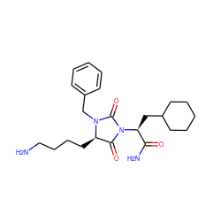 NCCCC[C@@H]1C(=O)N([C@@H](CC2CCCCC2)C(N)=O)C(=O)N1Cc1ccccc1 ZINC000026382225