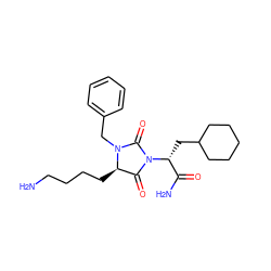 NCCCC[C@@H]1C(=O)N([C@H](CC2CCCCC2)C(N)=O)C(=O)N1Cc1ccccc1 ZINC000026383600