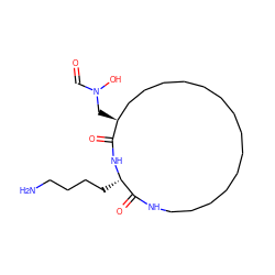 NCCCC[C@@H]1NC(=O)[C@@H](CN(O)C=O)CCCCCCCCCCCCCCNC1=O ZINC000013583414