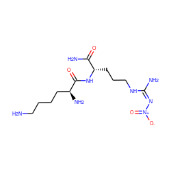 NCCCC[C@H](N)C(=O)N[C@@H](CCCN/C(N)=N\[N+](=O)[O-])C(N)=O ZINC000026846641