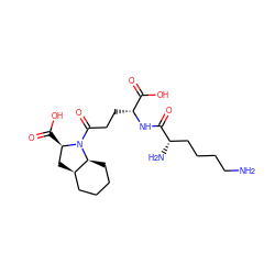 NCCCC[C@H](N)C(=O)N[C@H](CCC(=O)N1[C@H](C(=O)O)C[C@@H]2CCCC[C@@H]21)C(=O)O ZINC000013599994