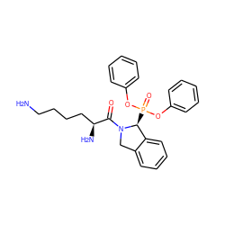 NCCCC[C@H](N)C(=O)N1Cc2ccccc2[C@@H]1P(=O)(Oc1ccccc1)Oc1ccccc1 ZINC000028827036