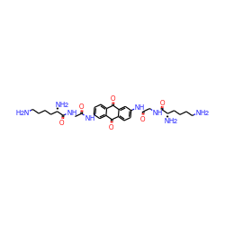 NCCCC[C@H](N)C(=O)NCC(=O)Nc1ccc2c(c1)C(=O)c1ccc(NC(=O)CNC(=O)[C@@H](N)CCCCN)cc1C2=O ZINC000042835137