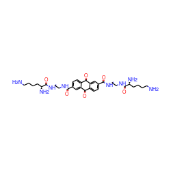 NCCCC[C@H](N)C(=O)NCCNC(=O)c1ccc2c(c1)C(=O)c1ccc(C(=O)NCCNC(=O)[C@@H](N)CCCCN)cc1C2=O ZINC000042805027