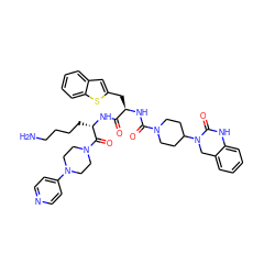 NCCCC[C@H](NC(=O)[C@@H](Cc1cc2ccccc2s1)NC(=O)N1CCC(N2Cc3ccccc3NC2=O)CC1)C(=O)N1CCN(c2ccncc2)CC1 ZINC000169349242