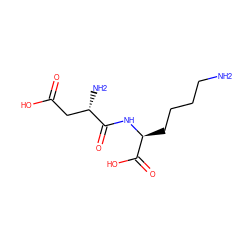 NCCCC[C@H](NC(=O)[C@@H](N)CC(=O)O)C(=O)O ZINC000002390911