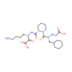 NCCCC[C@H](NC(=O)[C@@H]1CCCCN1C(=O)[C@@H](CC1CCCCC1)NCC(=O)O)C(=O)C(=O)O ZINC000013491438