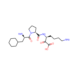 NCCCC[C@H](NC(=O)[C@@H]1CCCN1C(=O)[C@H](N)CC1CCCCC1)C(=O)C(=O)O ZINC000013491434