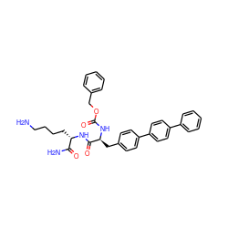 NCCCC[C@H](NC(=O)[C@H](Cc1ccc(-c2ccc(-c3ccccc3)cc2)cc1)NC(=O)OCc1ccccc1)C(N)=O ZINC000096909265