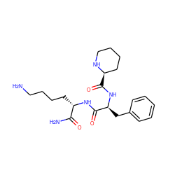 NCCCC[C@H](NC(=O)[C@H](Cc1ccccc1)NC(=O)[C@@H]1CCCCN1)C(N)=O ZINC000096909414