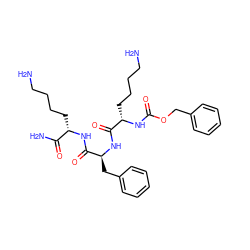 NCCCC[C@H](NC(=O)[C@H](Cc1ccccc1)NC(=O)[C@H](CCCCN)NC(=O)OCc1ccccc1)C(N)=O ZINC000096909422