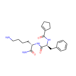 NCCCC[C@H](NC(=O)[C@H](Cc1ccccc1)NC(=O)C1=CCCC1)C(N)=O ZINC000096909416