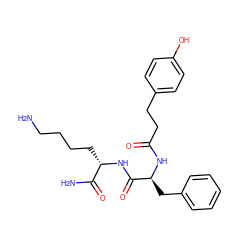 NCCCC[C@H](NC(=O)[C@H](Cc1ccccc1)NC(=O)CCc1ccc(O)cc1)C(N)=O ZINC000096909418