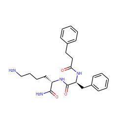 NCCCC[C@H](NC(=O)[C@H](Cc1ccccc1)NC(=O)CCc1ccccc1)C(N)=O ZINC000096909417