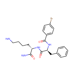 NCCCC[C@H](NC(=O)[C@H](Cc1ccccc1)NC(=O)c1ccc(Br)cc1)C(N)=O ZINC000096909406