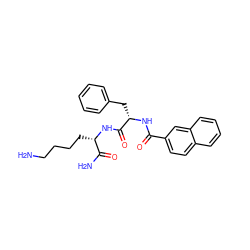 NCCCC[C@H](NC(=O)[C@H](Cc1ccccc1)NC(=O)c1ccc2ccccc2c1)C(N)=O ZINC000096909404