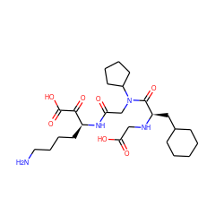 NCCCC[C@H](NC(=O)CN(C(=O)[C@@H](CC1CCCCC1)NCC(=O)O)C1CCCC1)C(=O)C(=O)O ZINC000013491441