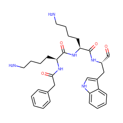 NCCCC[C@H](NC(=O)Cc1ccccc1)C(=O)N[C@@H](CCCCN)C(=O)N[C@H](C=O)Cc1c[nH]c2ccccc12 ZINC000044406423