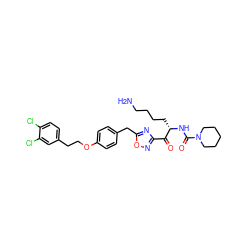 NCCCC[C@H](NC(=O)N1CCCCC1)C(=O)c1noc(Cc2ccc(OCCc3ccc(Cl)c(Cl)c3)cc2)n1 ZINC000042964739