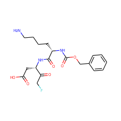 NCCCC[C@H](NC(=O)OCc1ccccc1)C(=O)N[C@@H](CC(=O)O)C(=O)CF ZINC000028258545